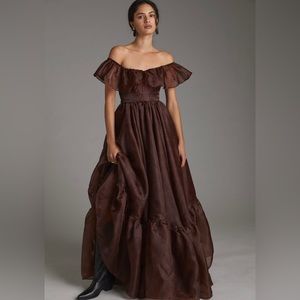 Selkie Flounced Sleeve Maxi Dress